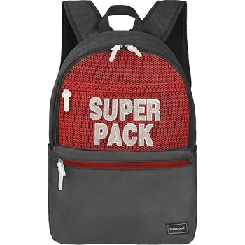 S-Cool Ученическа раница s-cool олекотена superpack, сиво-червена