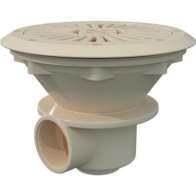 Astralpool Dnová výpust 210 mm s mřížkou ABS slonová kost pro fóliové a prefabrikované bazény