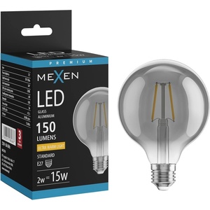 Mexen Vintis LED крушка филамент E27, G95, 2W, Топла - 2200K, 150 lm, опушена - L157-E27-0222-70 (L157-E27-0222-70)