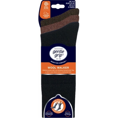 Gentle Grip bez gumičiek s froté chodidlom 3 páry MIX