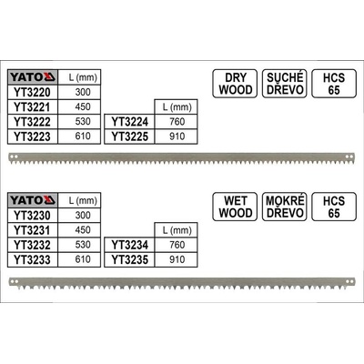 YATO list na suché dřevo do obloukové pily 760mm