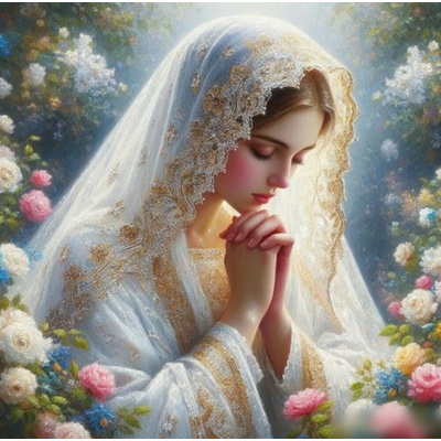 Norimpex - Puzzle Diamant painting: Praying Virgin Mary 30x40cm - 1 - 39 piese