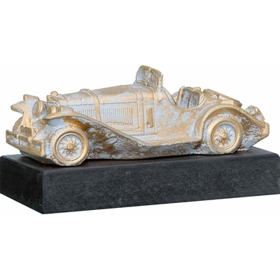 Trofej luxusní se symbolem motorismu 9 x 17 cm stříbrná/zlatá