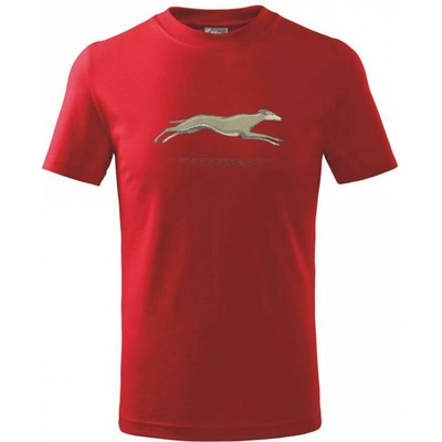 Vintage Greyhound tričko dětské bavlněné Červená