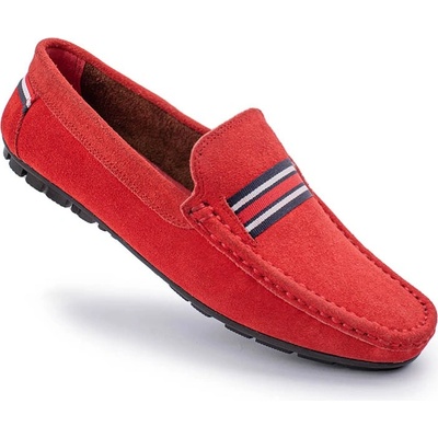 Alexander garcia Мъжки мокасини от естествен велур - Червени 20230321142 (381640_Червен)