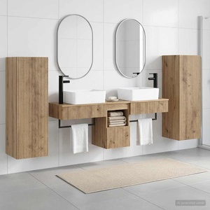 vidaXL Комплект мебели за баня 5 бр. Дъб артизан 33 x 34, 5 x 100 см (3405982)