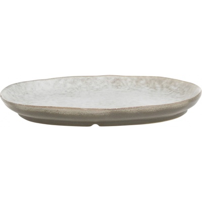 Chic Antique Porcelánový oválný talíř Valence Walnut, šedá barva, porcelán