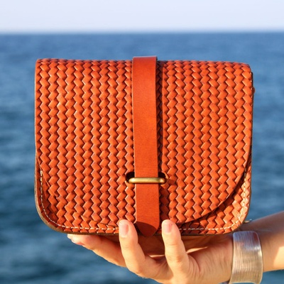 Kožená crossbody kabelka Mini Kea prírodná hnedá
