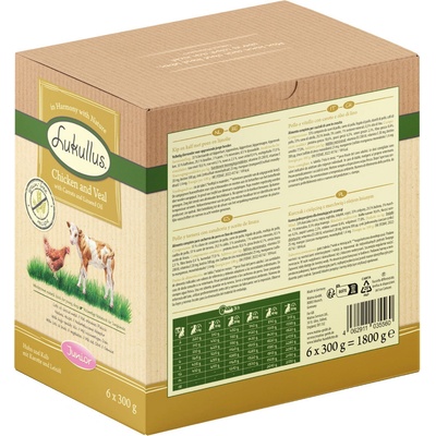 Lukullus Naturkost Junior bez obilnín hydina a divina 6 x 300 g