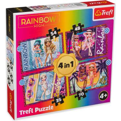 Trefl Пъзел Trefl 4 в 1 - Куклите от Рейнбоу Хай (34614)