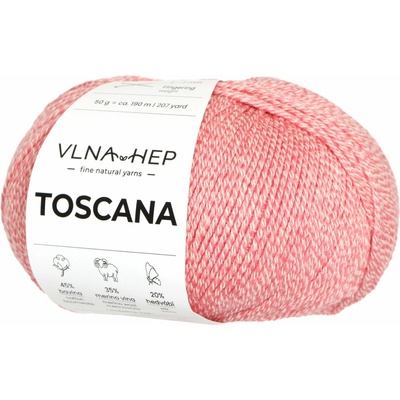 Vlna-hep Příze Toscana - jemná přírodní příze - bavlna, merino vlna, hedvábí Toscana: 142250 Flamingo Plume