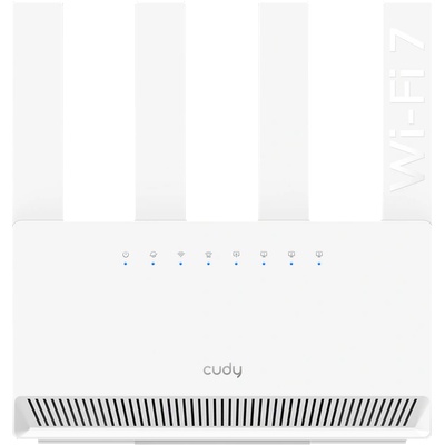 Рутер Cudy WR3600E, 3600 Mbps, 2.4GHz (688Mbps)/ 5GHz (2882Mbps), Wireless BE, 1x 10/100/1000Mbps WAN, 3x 10/100/1000Mbps LAN, 4 външни антени (WR3600E)