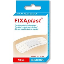 ALFA VITA, s.r.o. FIXAplast SENSITIVE strip textilná priedušná náplasť 72x19 mm, 10 ks