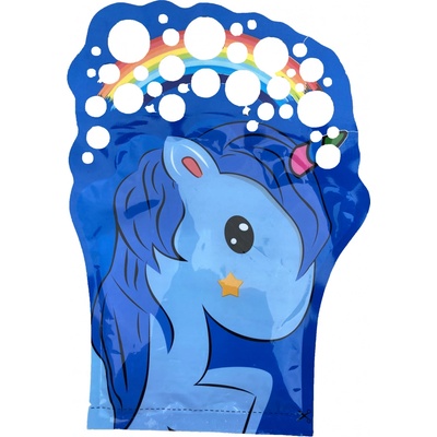 Bubbles zábavná rukavice s bublifukom unicorn