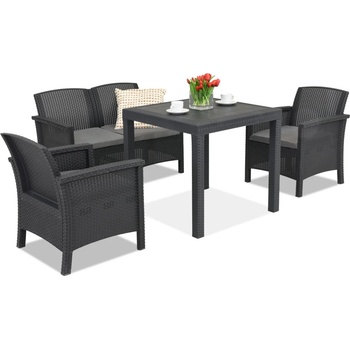 BICA Градински комплект от полиратан Venezia Dallas Apetito 4 антрацит Bica (BCDVENAP4ANT)