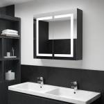 vidaXL LED шкаф с огледало за баня, 80x12, 2x68 см (325545)