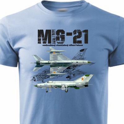 Tričko Striker Lietadlo MIG-21 modré