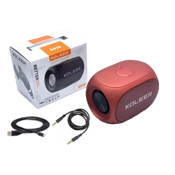 Koleer Безжична Bluetooth тонколона Koleer S918 FM/TF/USB/BT - Червен