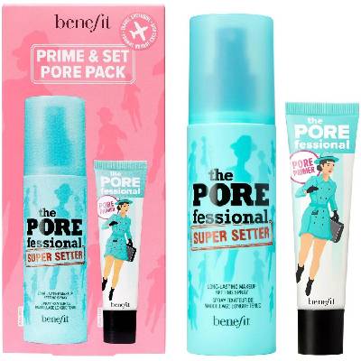 Benefit Комплект Prime & Set Pore Pack - Основа за грим и Фиксиращ спрей, 22 + 120 ml