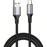 DeTech Кабел за данни DeTech DE-C68UC, 2.4A, Type-C, 1.0m, Черен - 40553