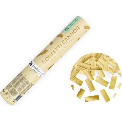 Konfety vystřelovací zlaté proužky 20 cm