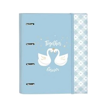 Glow Lab Папка с пръстени Glow Lab Cisnes Син 27 x 32 x 3.5 cm