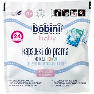 Bobini kapsle BABY 0+ na bílé i barevné prádlo 24 PD