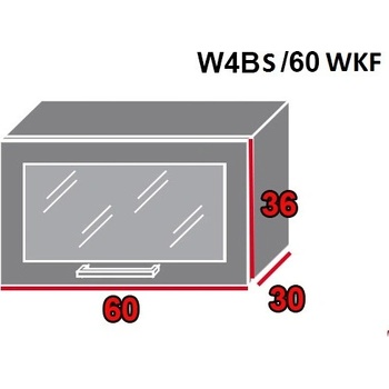 Extom Vrchná kuchynská skrinka Titanium W4BS/60 WKF FARBA DVIEROK: FINO ČIERNE, FAREBNÉ PREVEDENIE KORPUSU: GREY