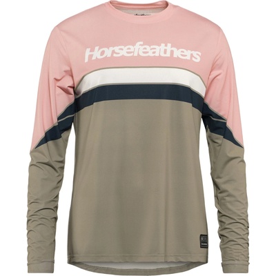 Horsefeathers Дамска фланелка с дълъг ръкав за колоездене Horsefeathers Women's Quantum L/S Bike Jersey Cycling jersey - Lotus / Taupe (156-2803-0213)