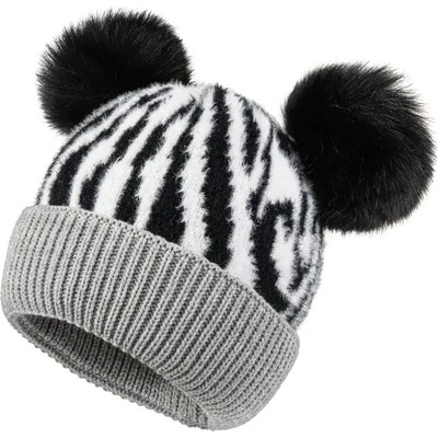 Fashionweek dámská zimní čepice se dvěma bambulkami Wool Gaga šedý