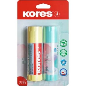 Kores Лепило в пастелна кутия, 2x40 g, KORES, смесени цветове 12829 (12829)