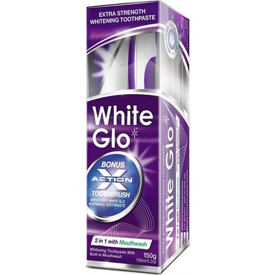 White Glo 2 v 1 150 g + kefka + medzizubná kefka