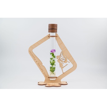 Image 1 of „ТЮБ ПЛАНТ ООД Елегантно Цвете в епруветка с дървена стойка - Палавата фея