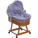 Scarlet Proutěný košík na miminko s boudičkou hvězdička šedá