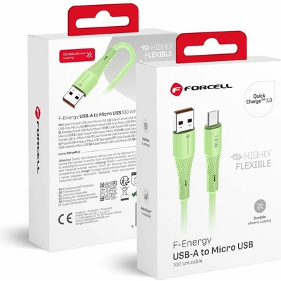 Forcell C341 USB A na Micro USB QC3.0 2,4A 18W 1m zelený