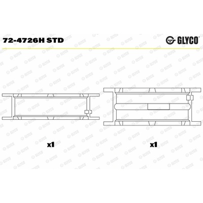 Miska ložiska kľukového hriadeľa GLYCO 72-4726H STD