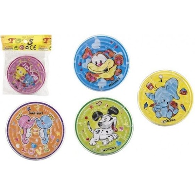 Teddies Bludiště hlavolam s kuličkou plast 7 cm 6 barev v sáčku – Zboží Mobilmania