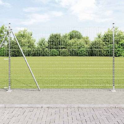 OMAXI Zahradní euro plot s betonovým základem 10 x 1,4 m Stříbrná 243485