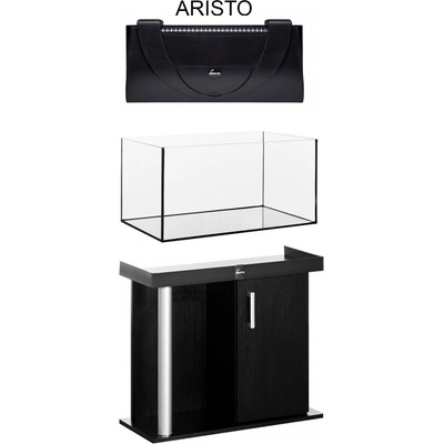 Diversa Comfort 80 rovný akváriový komplet čierny LED plastový kryt šedý 112 l