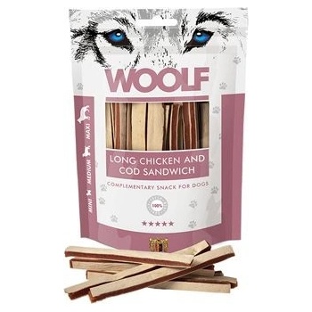 Woolf pochoutka soft Chicken with Cod sandwich long 100 g