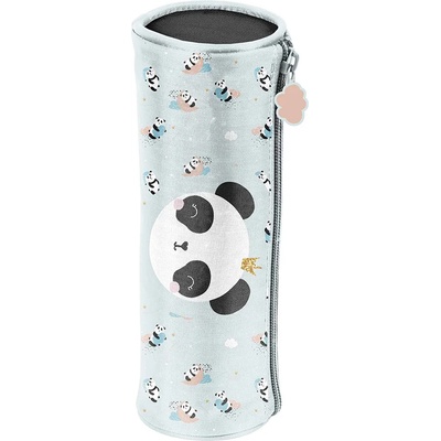 PASO Цилиндричен ученически несесер Paso Panda - С 1 цип (PP23PQ-003)