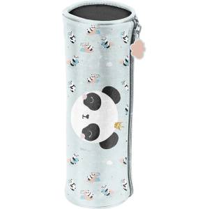 PASO Цилиндричен ученически несесер Paso Panda - С 1 цип (PP23PQ-003)
