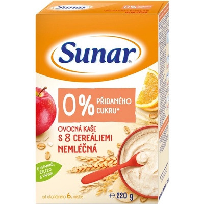 Sunar bezmliečna ovocná s 8 cereáliami 220 g