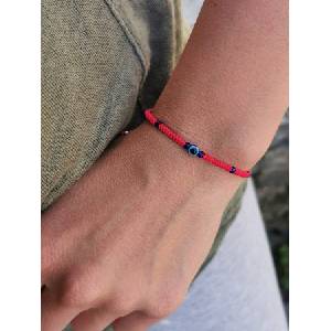  Червен конец със синьо око (ДСГ18) - kathrynbracelets - 36,77 лв