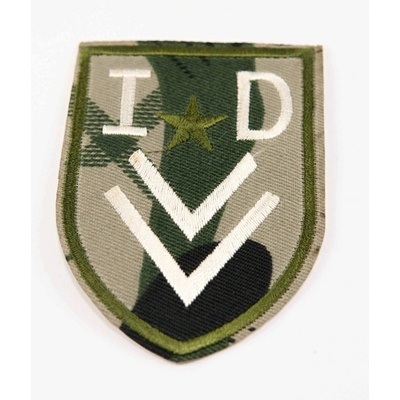 Nažehľovacia záplata - desiatnik ID - rozmer 7 cm x 5 cm - khaki