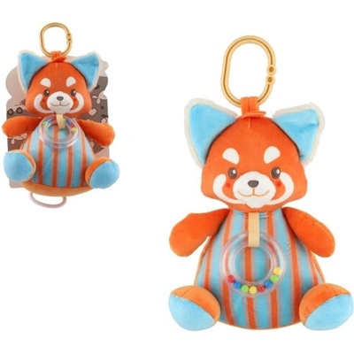 Teddies Líška plyš 22cm záves na postieľku/kočík naťahovací hrací strojček na karte v sáčku 0+