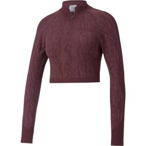PUMA Дамско горнище с цип Puma FormKnit Cropped Quarter Zip Top Womens - Aubergine