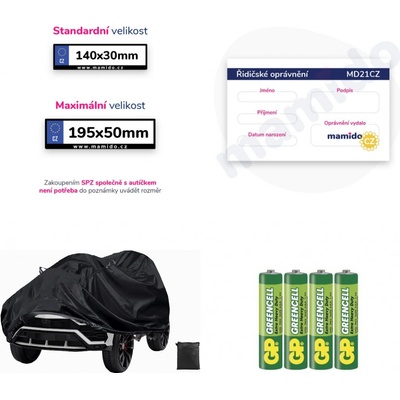 Mamido Základní sada 4v1 pro elektrické autíčko velikost XL AAA SPZ – Zboží Dáma