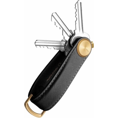 Klíčenka Orbitkey Pro z ještě lepší kůže Saffiano Leather Liquorice – Zboží Dáma