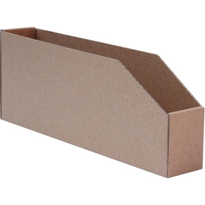 Regálový zásobník 146x400x130mm na CD, hnedý kartonový